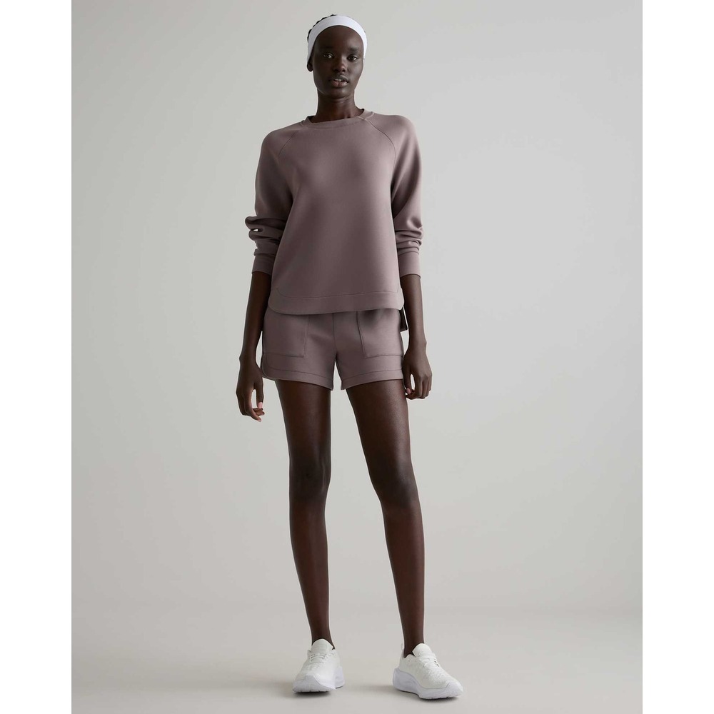 Quince CloudComfort High Rise Sweat Shorts Dark Taupe Athleisure Lounge  XL